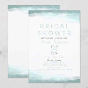 Invitation Mousses de mer vert aquarelle moderne douche de ma
