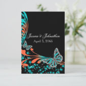 Invitation Mousseux noir bleu orangé (Debout devant)