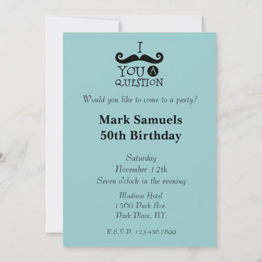 Invitation Moustache (Dos)