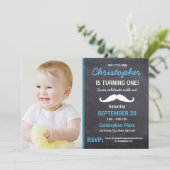 Invitation Moustache | 1ère fête d'anniversaire | photo (Debout devant)