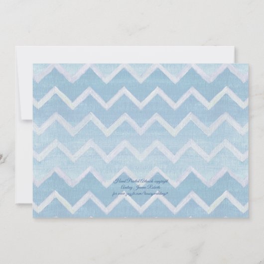 Invitation Moustache Cute Baby Elephant Garçon Douche Chevron (Dos)