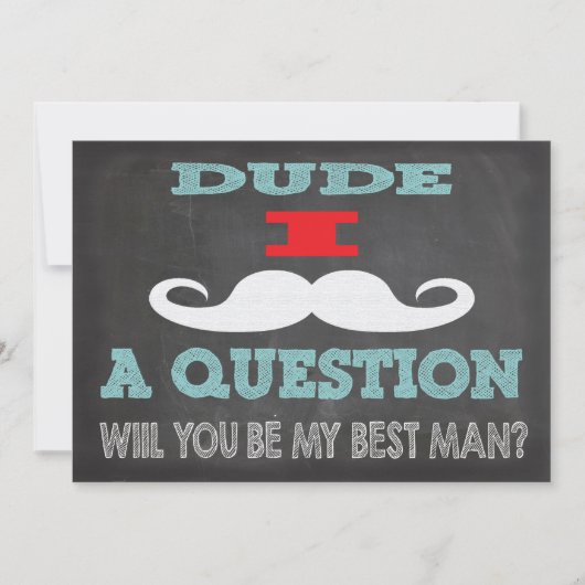 Invitation Moustache Dude, seras-tu mon Meilleur homme ? (Devant)