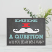 Invitation Moustache Dude, seras-tu mon Meilleur homme ? (Debout devant)