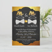 Invitation Moustache et arc pour Mr et Mr. (Debout devant)