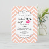 Invitation Moustache & Lèvres M. & Mme - Anniversaire de mari (Debout devant)