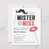 Invitation Moustache lèvres Props Baby shower de révélation d (Devant)