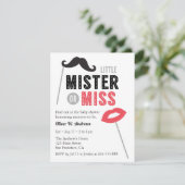 Invitation Moustache lèvres Props Baby shower de révélation d (Debout devant)