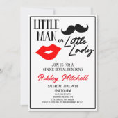 Invitation Moustache ou bâton de lèvres Dames ou Homme Révéla (Devant)