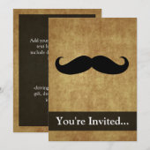 Invitation Moustache Vintage avec texte personnalisé (Devant / Derrière)