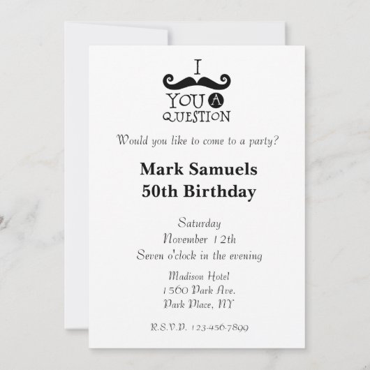 Invitation Moustaches (Dos)