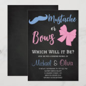 Invitation Moustaches ou vaches Parti de révélation de genre (Devant / Derrière)