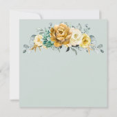 Invitation Moustard jaune floral Sage vert Brunch et mousseux (Dos)
