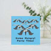 Invitation Moustiques amusants viennent affamés été barbecue (Debout devant)