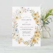 Invitation Moutarde Botanique Bohème Mariage (Debout devant)