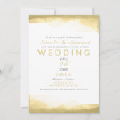 Invitation Moutarde de Dijon dorée aquarelle mariage chic mod (Devant)