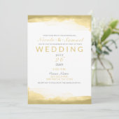 Invitation Moutarde de Dijon dorée aquarelle mariage chic mod (Debout devant)