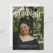 Invitation Moutarde Elegant White Overlay Photo Gradué (Devant)