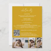 Invitation moutarde moderne 4 photo Qr tout en un mariage (Dos)