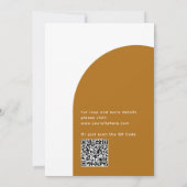 Invitation Moutarde typographie moderne mariage arch + QR (Dos)