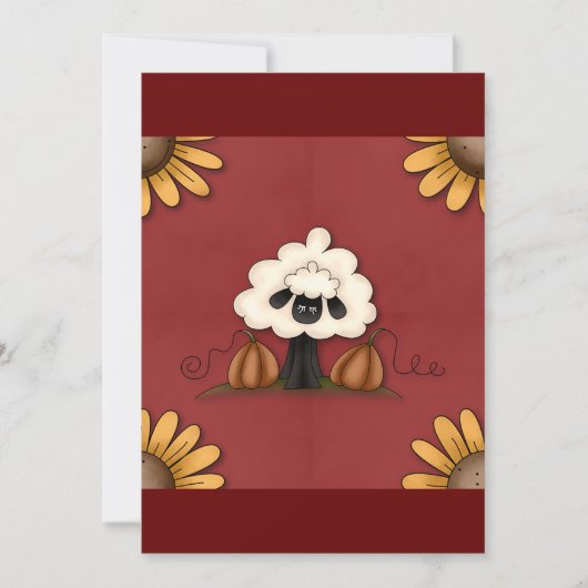 Invitation Moutons Et Fleurs (Devant)