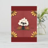 Invitation Moutons Et Fleurs (Debout devant)