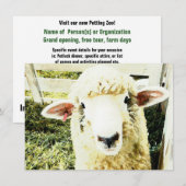 Invitation Moutons pelucheux blancs mignons (Devant / Derrière)