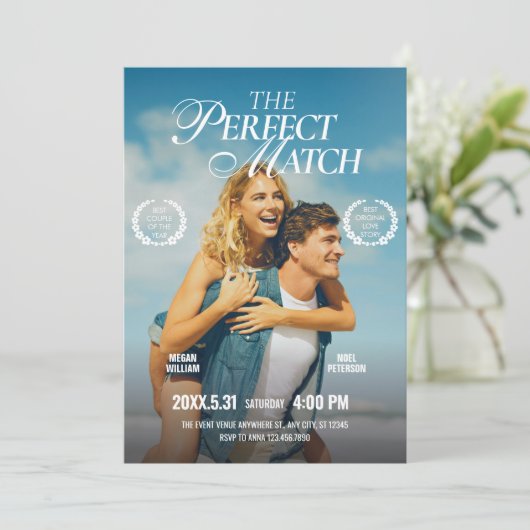 Invitation Movie eux mariage (Debout devant)