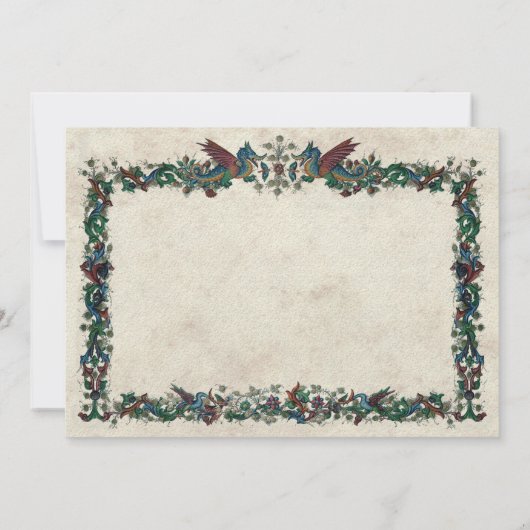 Invitation Moyen Âge médiéval (Dos)