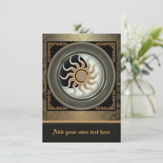 Invitation moyenne de la roue Pagan Sun et Lune (Debout devant)