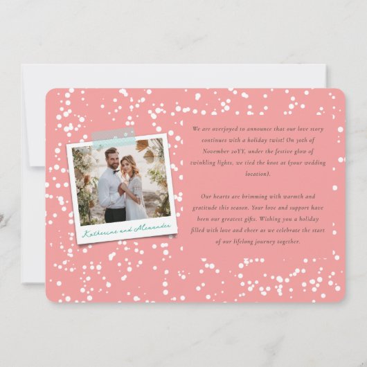 Invitation Mr. And Mrs First Christmas Photo Collage Mariage (Dos)