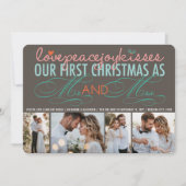 Invitation Mr. And Mrs First Christmas Photo Collage Mariage (Devant)