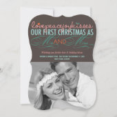 Invitation Mr & Mrs First Christmas Mistletoes Mariage photo (Devant)