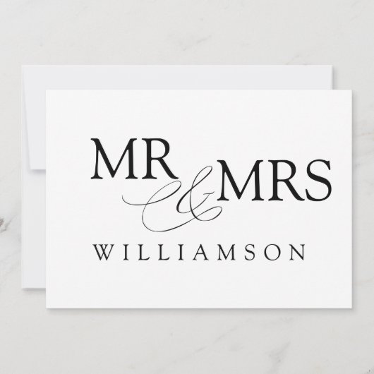 Invitation MR & MRS Live Stream Modern Black White Mariage (Dos)