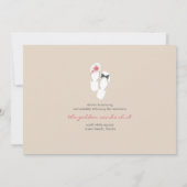 Invitation Mr & Mrs Pink Hibiscus Flip Flops Plage Mariage (Dos)