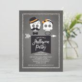 Invitation Mr & Mrs Skulls Halloween Party (Debout devant)