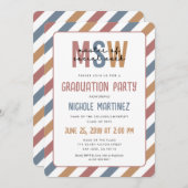 Invitation MSW Master of Social Work Graduation Retro (Devant / Derrière)