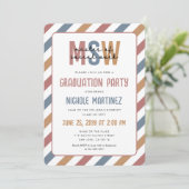 Invitation MSW Master of Social Work Graduation Retro (Debout devant)