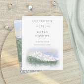 Invitation Mt Rainier, Falling Snow Wedding Save the Date