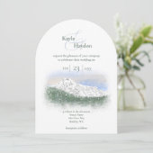 Invitation Mt. Rainier, Falling Snow Winter Wedding (Debout devant)