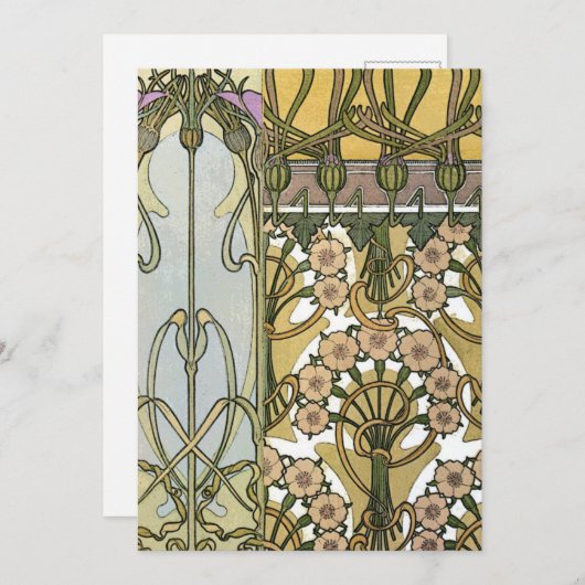 Invitation Mucha - Art nouveau Decoratifs 1901 (Devant / Derrière)