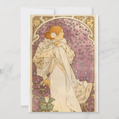 Invitation Mucha Art nouveau femme beauté (Dos)