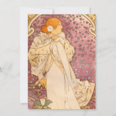 Invitation Mucha Art nouveau femme beauté (Dos)