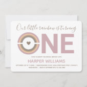 Invitation Muet Rainbow Baby 1er anniversaire (Devant)