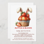 Invitation Muffins & Matins - Fête du petit-déjeuner de Pâque (Devant / Derrière)
