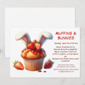Invitation Muffins & Matins - Fête du petit-déjeuner de Pâque (Devant / Derrière)