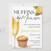 Invitation Muffins & Mimosa Fête des mariées orange Brunch (Devant)