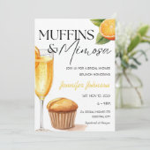 Invitation Muffins & Mimosa Fête des mariées orange Brunch (Debout devant)
