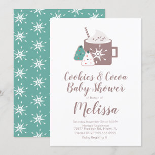 Invitation Mug Chocolat Chaud Mignon Cookies Fête Prénatale H