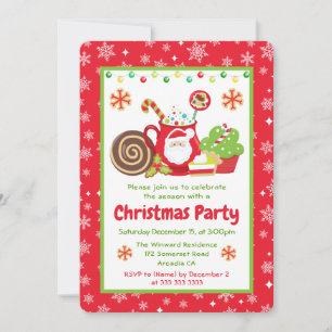 Invitation Mug Chocolat Père Noël Mignon Fête de Noël