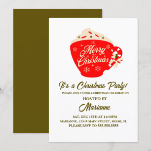 Invitation Mug de chocolat chaud de fête de Noël